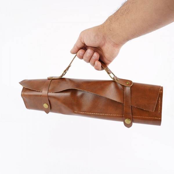 Калъф за ножове тип руло CHEFF's TOOLS,  телешка кожа за 5 броя ножове