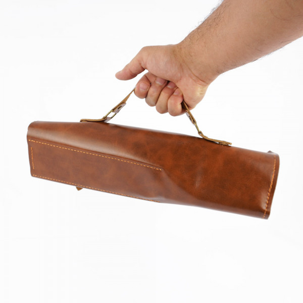 Калъф за ножове тип руло CHEFF's TOOLS,  телешка кожа за 5 броя ножове