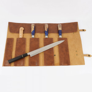 Калъф за ножове тип руло CHEFF's TOOLS,  телешка кожа за 5 броя ножове