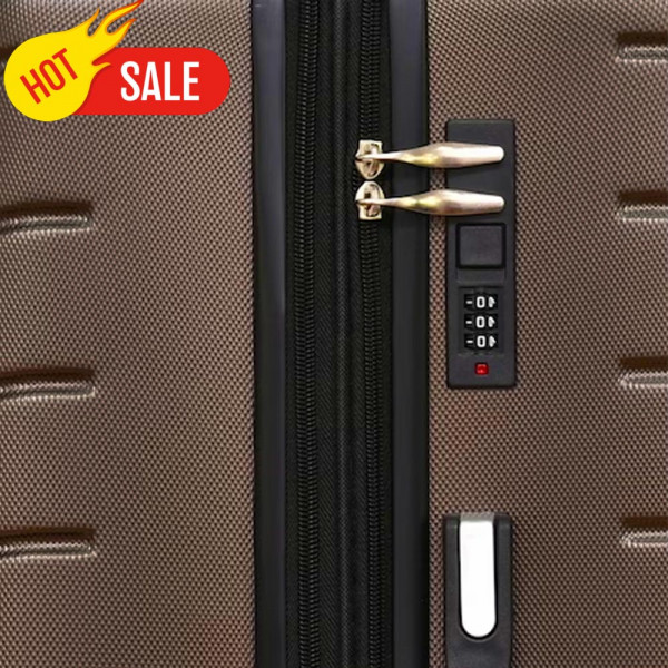 НОВО: 4бр Куфари 2052-4 BROWN ABS,четири въртящи колелца, заключване с цифров шифър, комплект 4бр