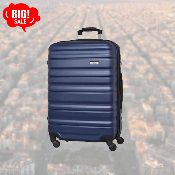 НОВО: 4бр Луксозни куфари 2027-4 DARK BLUE ABS,четири въртящи колелца, заключване с цифров шифър, комплект 4бр