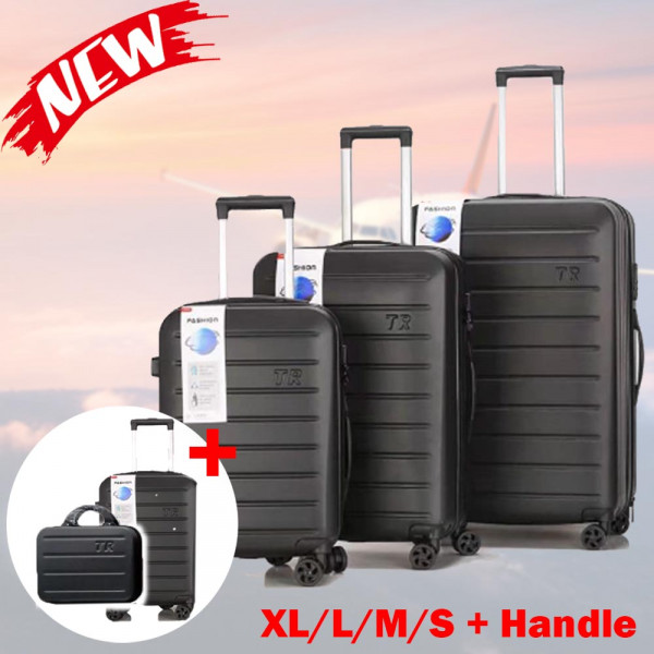 ПРОМО: Висок клас спинъри ТR BLACK ABS,четири въртящи колелца, заключване с цифров шифър, комплект 5бр, куфари