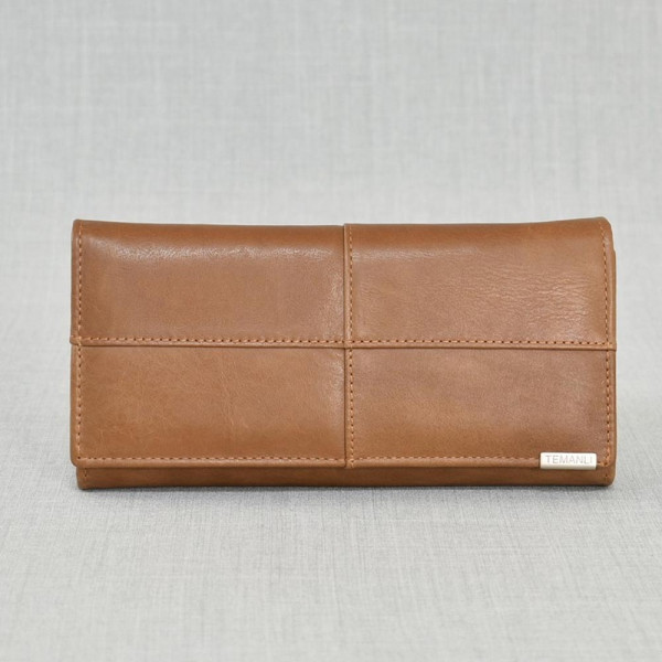 Дамско портмоне от естествена кожа- кафяво 4205