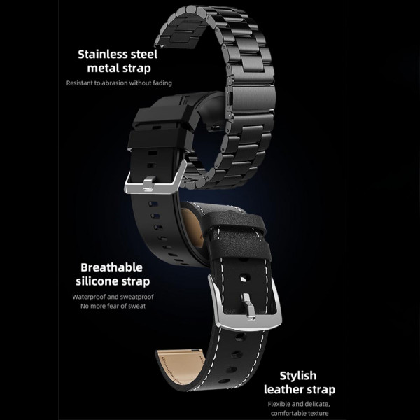 Луксозен смарт часовник GT3 MAX Porsche BLACK - Bluetooth, IP67 ...