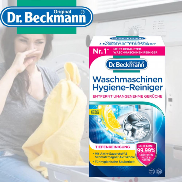 Препарат Dr. Beckmann за почистване и хигиенизиране на пералня с активен въглен, 250гр