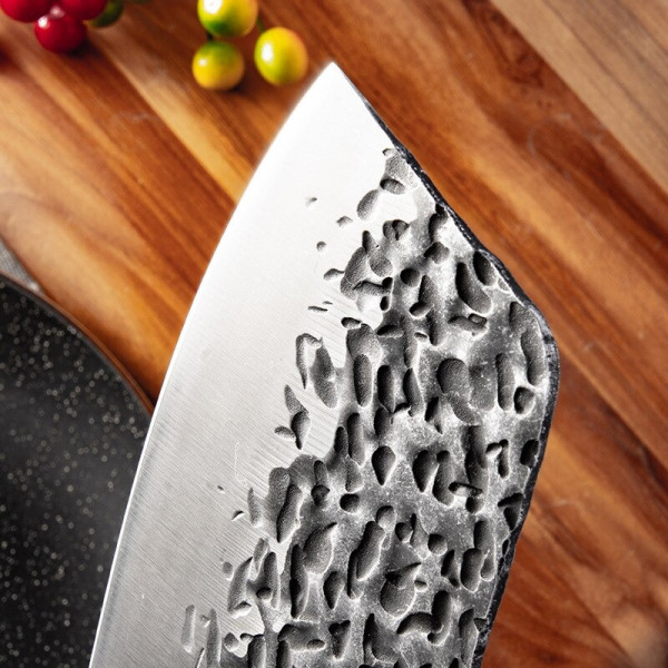 Тежък японски NAKIRI кухненски нож, фултанг, стомана 5Cr15Mov, 290 гр. дървена дръжка венге, сатър, BF23