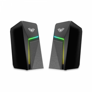 Тонколони Aula N-522, 2x3W, USB, RGB, Черен - 22188