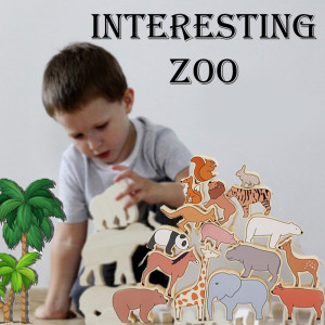 Дървени образователни фигурки животни INTERESTING ZOO WHH04 - МОНТЕСОРИ,...