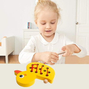 Дървена детска образователна играчка ПАТЕ за нанизване 🐤 SD02/03,...