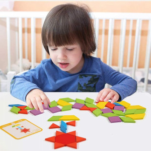 Детска образователна игра МОНТЕСОРИ с цветни геометрични фигури...