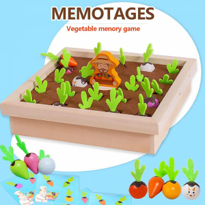 🥕Дървена игра за памет ИЗДЪРПАЙ МОРКОВЧЕ - МОНТЕСОРИ СОРТЕР...
