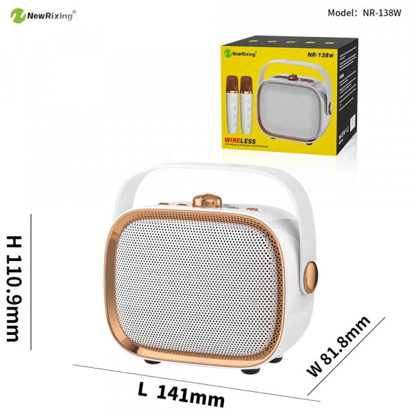 Портативна Bluetooth мощна тонколона NR-138w с 2 микрофона