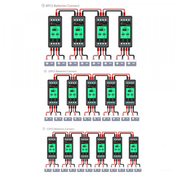 Еквалайзер за батерии - акумулаторен балансьор, изравнител PLC-10 12V 10A Mazava