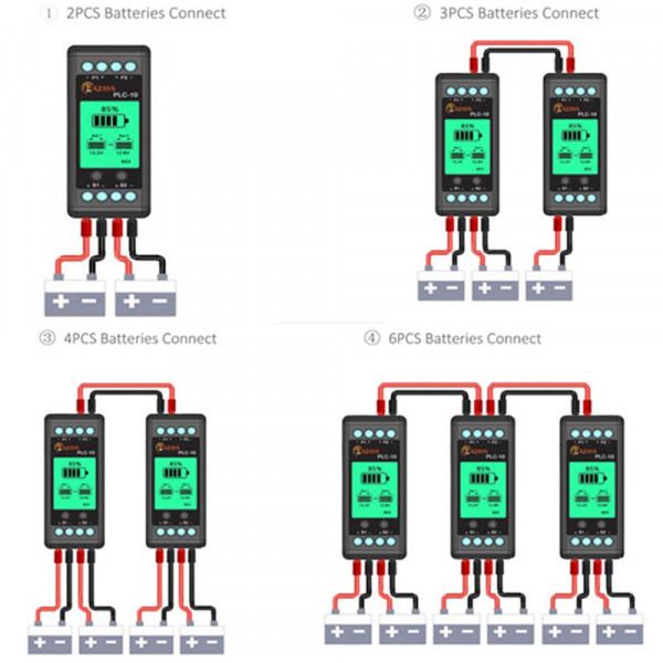 Еквалайзер за батерии - акумулаторен балансьор, изравнител PLC-10 12V 10A Mazava