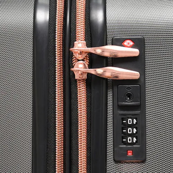 Луксозен комплект 4бр куфари 8141 GRAPHITE ABS, четири двойни колелца въртящи се нa 360 градуса