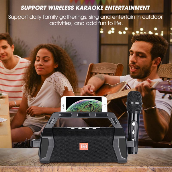 Безжична bluetooth тонколона TG538 black с микрофон