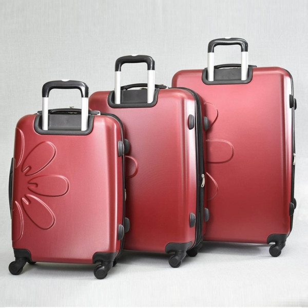 Комплект 4бр леки PVC авио спинъри - куфари PL 8081 La FLEUR RED