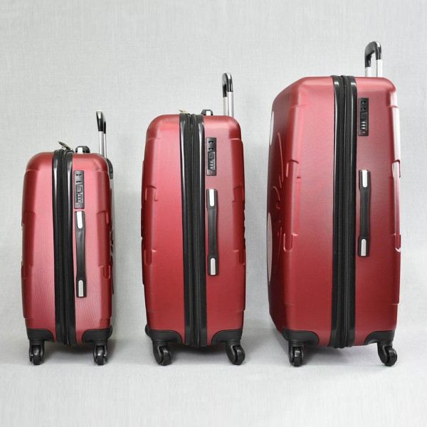 Комплект 4бр леки PVC авио спинъри - куфари PL 8081 La FLEUR RED