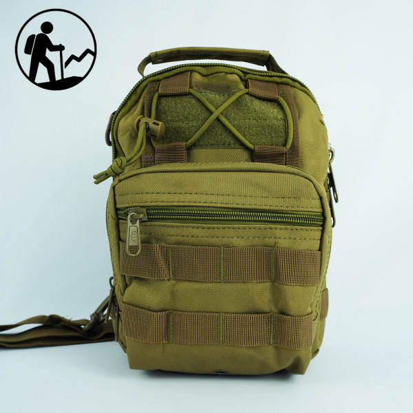 Малка, но практична раница с едно рамо, зелена, 098