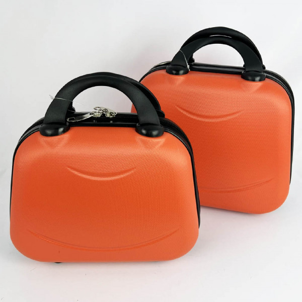 ДВЕ надкуфарни пътни авио чанти LADY FACH ORANGE, PVC, с цип, крачета и ластик за фиксиране