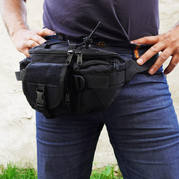 Чанта за през кръста, черна T08 Ели