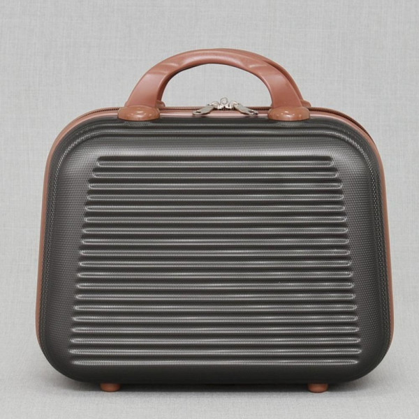 Надкуфарна пътна чанта за ръчен багаж 6102 16"DARK GREY, PVC, с цип, крачета и ластик за фиксиране