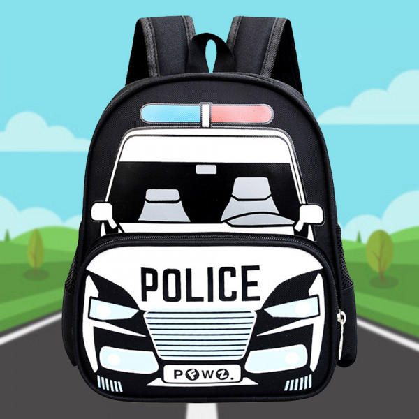 Детска раница POLICE CAR 704 BLACK с мек и удобен гръб