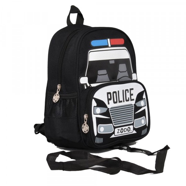 Детска раница POLICE CAR 704 BLACK с мек и удобен гръб