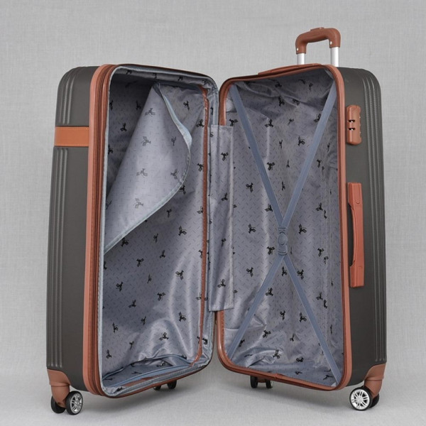 Лускозни пътнически куфари 6102 DARK GREY, спинъри, ABS