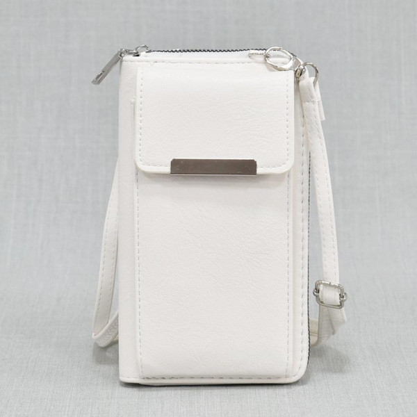 Практично и елегантно дамско портмоне от еко кожа - чантичка WHITE В747-2