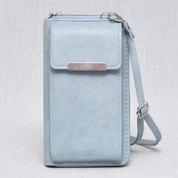 Практично и елегантно дамско портмоне от еко кожа - чантичка BLUE В747-2