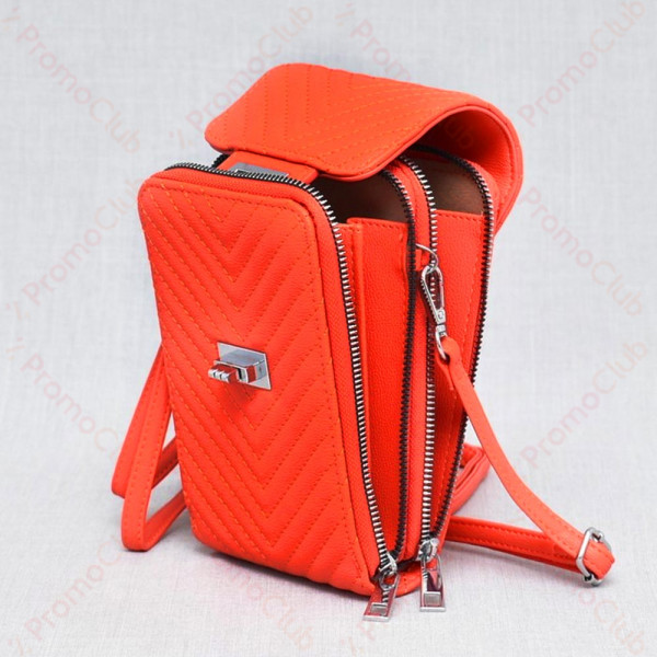 Луксозно практично и елегантно дамско портмоне от еко кожа - чантичка RED В412