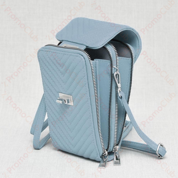 Луксозно практично и елегантно дамско портмоне от еко кожа - чантичка BLUE В412