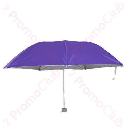 Дамски цветен и удобен сгъваем чадър с механично отваряне - лилав 31051