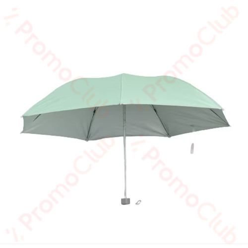 Дамски цветен и удобен сгъваем чадър с механично отваряне - светло зелен 31051