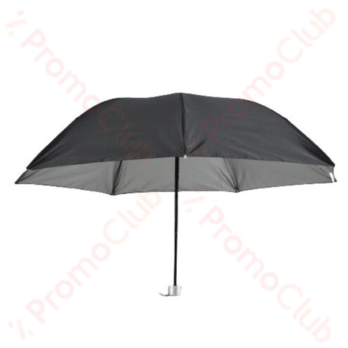 Дамски цветен и удобен сгъваем чадър с механично отваряне - черен 31051