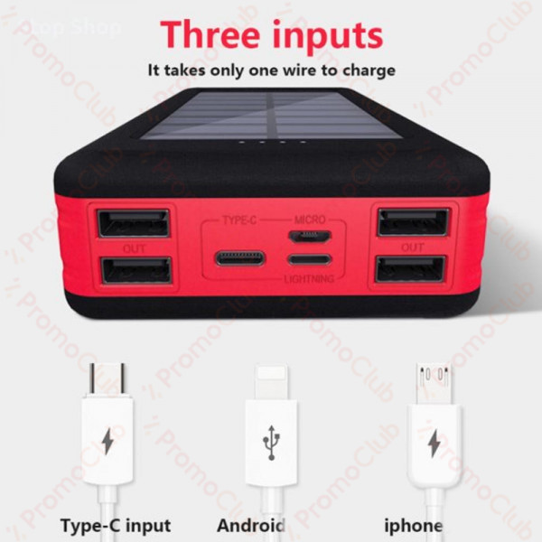 60000mAh Соларна преносима батерия UKC POWERBANK ART-8058 с фенерче