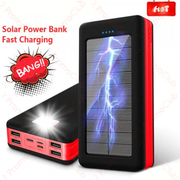 60000mAh Соларна преносима батерия UKC POWERBANK ART-8058 с фенерче