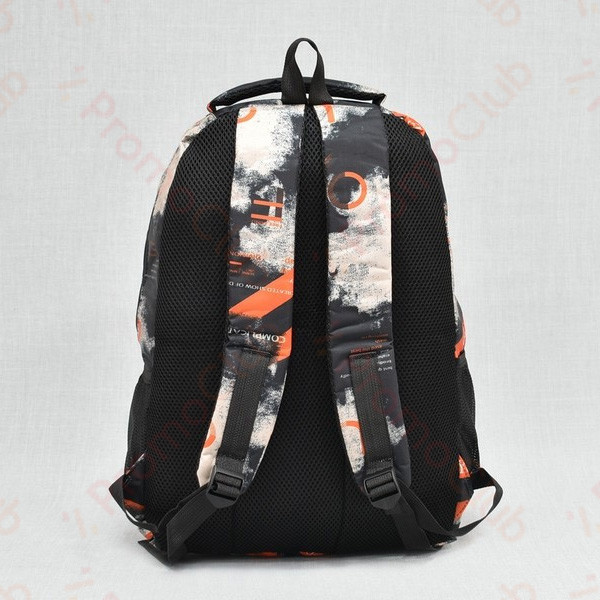 Голяма удобна ученическа раница SPORT - BLACK-ORANGE 26001