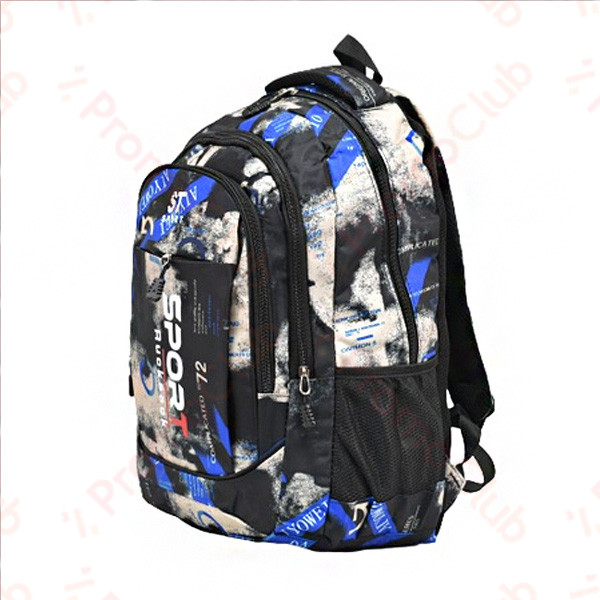 Голяма удобна ученическа раница SPORT - BLACK-BLUE 26001