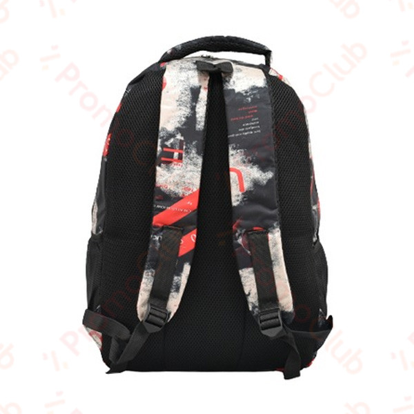 Голяма удобна ученическа раница SPORT - BLACK-RED 26001