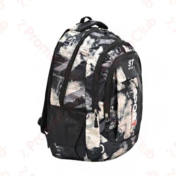 Голяма удобна ученическа раница SPORT - BLACK-GREY 26001
