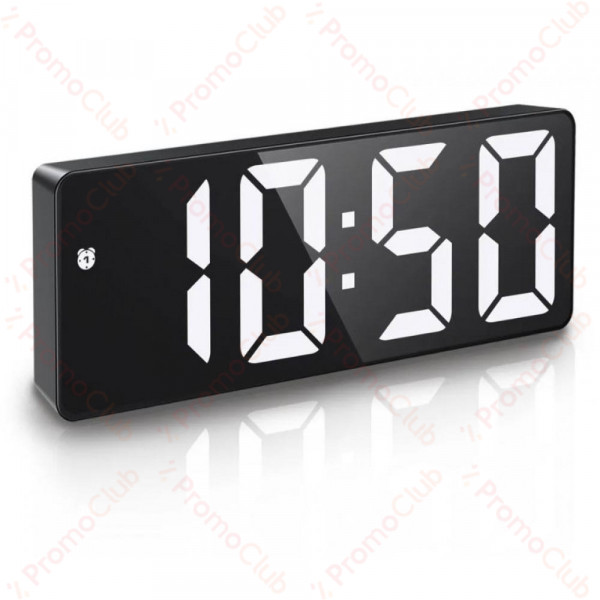 Дигитален светещ LED часовник в бяло - аларма, светещ, GH0712L