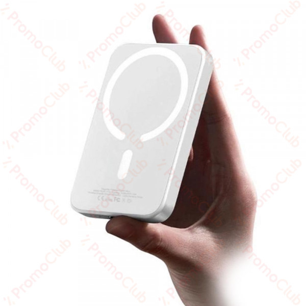 3000mAh безжична преносима батерия Mgsafe POWER BANK с магнити - Бял