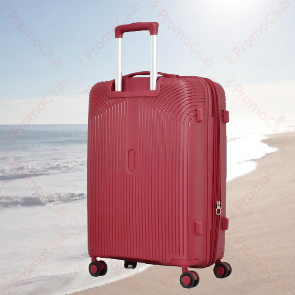 Удобни авио куфари PP 4001 с четири двойни колелца въртящи се нa 360 градуса - RED