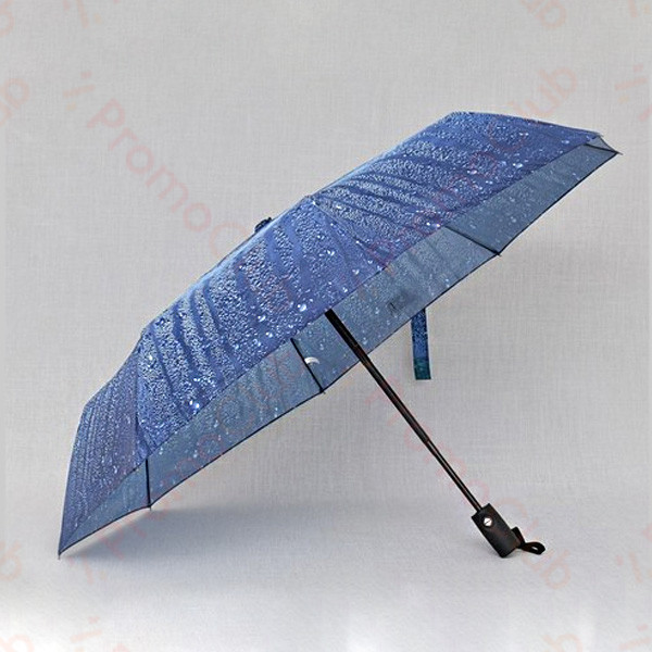 Ветроустойчив цветен дамски чадър с двупосочен автомат RAINDROP - BLUE 3907