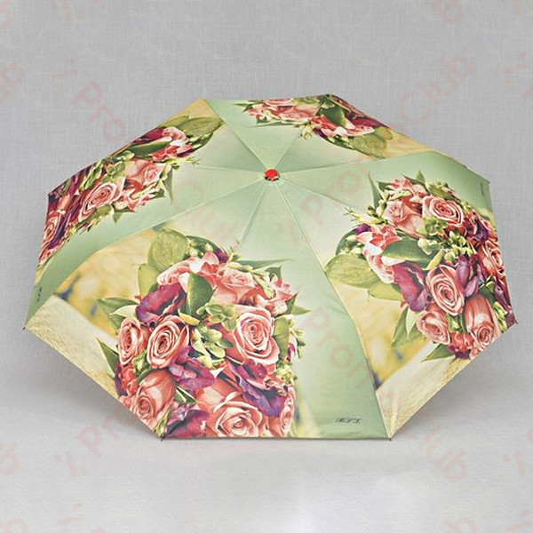 Красив ветероустойчив дамски чадър с двупосочен автомат RAINBOW - GREEN ROSE 3031