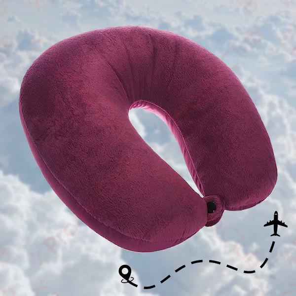 Мека и удобна възглавница за път с копче TRAVEL COMFORT - WINE 1592