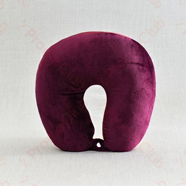 Мека и удобна възглавница за път с копче TRAVEL COMFORT - WINE 1592