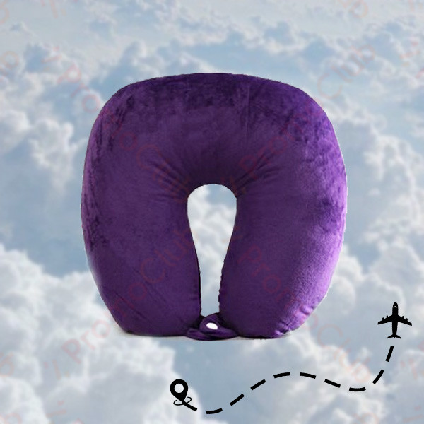 Мека и удобна възглавница за път с копче TRAVEL COMFORT - PURPLE 1592